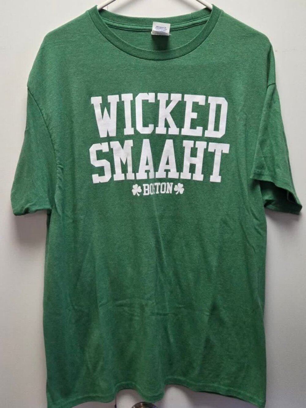 Wicked Smaaht Boston T-Shirt Mens XL Green Funny Shamrock Delta Pro Weight